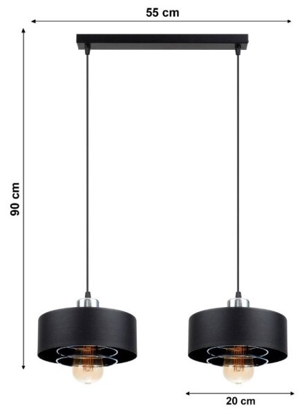 Luster na lanku VEST 2xE27/60W/230V