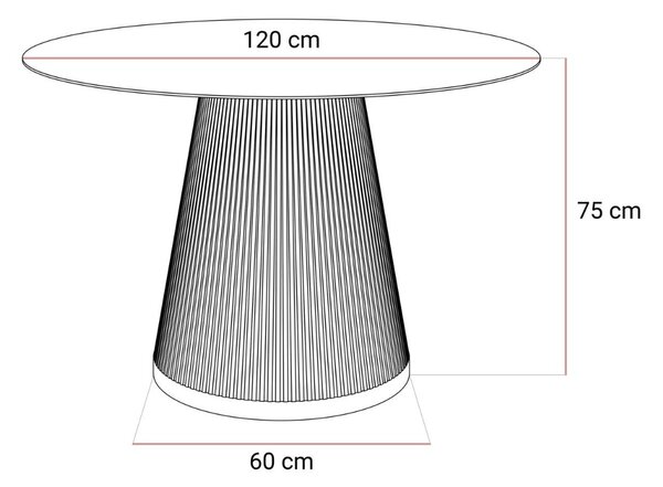 JEDÁLENSKÝ STÔL NAZARIO BIELY MRAMOR + BÉŽOVÝ 120 cm