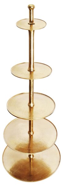 Estila Luxusný okrúhly etažér Amelié s piatimi úrovňami v art deco štýle v zlatej farbe 149 cm