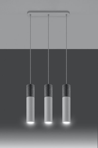 Sollux SL.0649 - Luster na lanku BORGIO 3xGU10/40W/230V betón/kov biela