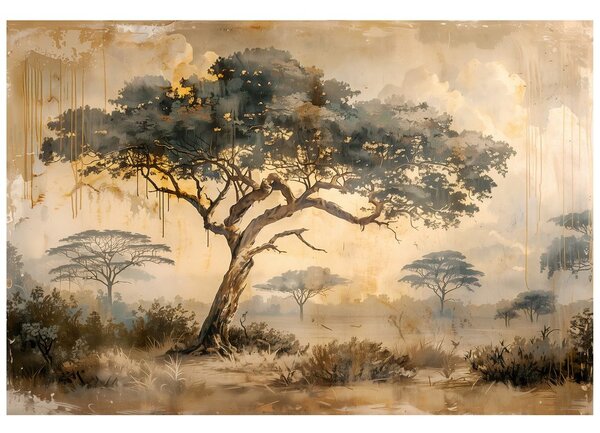 Tapeta africká savana v teplých tónoch