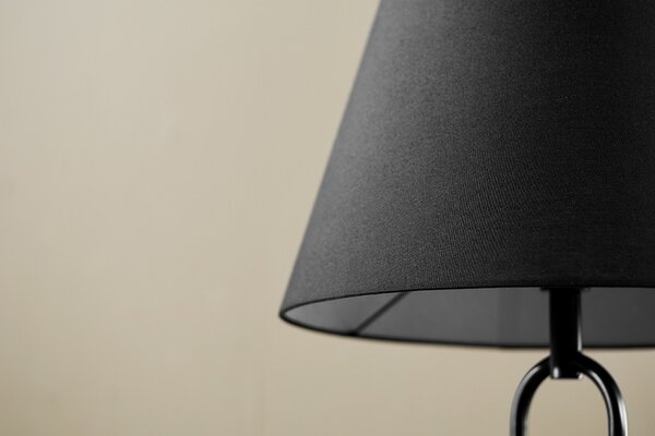 Estila Dizajnová industriálna čierna stojaca lampa Bucky s odkladacím stolíkom 175 cm
