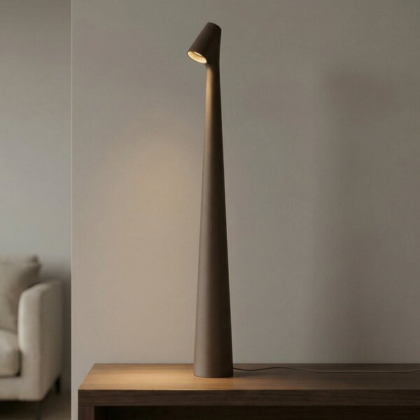 Stolové Lampa Vibia, Africa, stmievateľné, Hnedá / Hrdzavá, Obývacia izba, Kov, Dizajnový