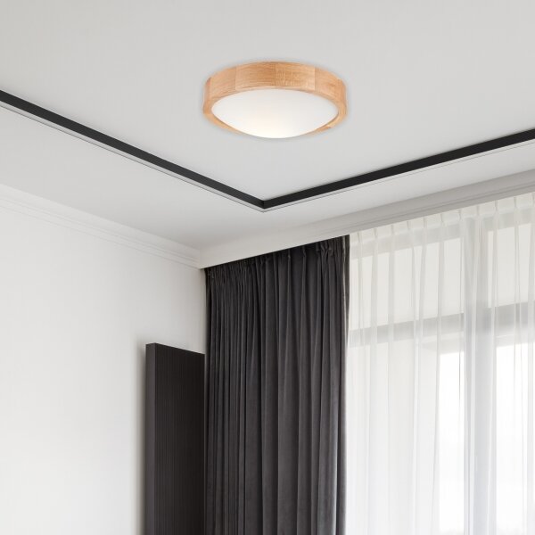 Stropné svietidlo OAK SLIM 1xE27/60W/230V dub, pr. 27 cm