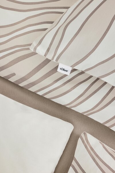 OBOJSTRANNÁ POSTEĽNÁ BIELIZEŇ, makosatén, sivá, béžová, 140/200 cm S. Oliver - Obliečky & plachty