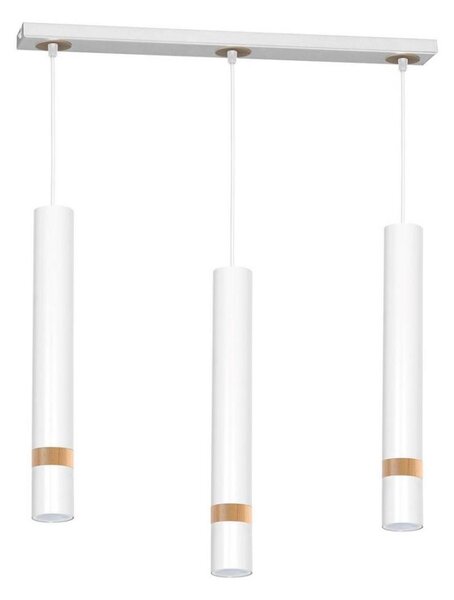 Luster na lanku JOKER WHITE WOOD 3xGU10/8W/230V