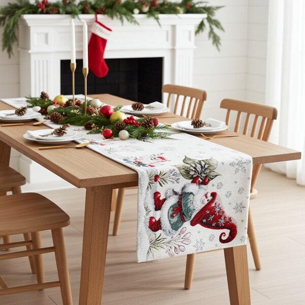 Vianočný gobelínový behúň na stôl Listový škriatok Chenille IT033 Farba Viacfarebná Rozmery 40x130 cm
