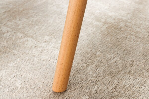 Estila Škandinávska dizajnová sivá čalúnená taburetka Scandinavia so svetlými drevenými nožičkami 39 cm
