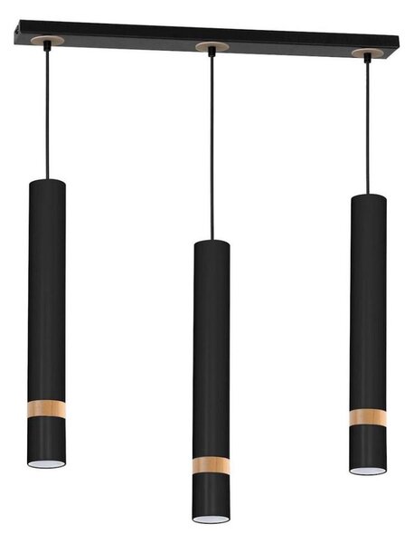 Luster na lanku JOKER BLACK WOOD 3xGU10/8W/230V