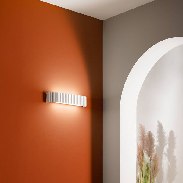 LED nástenné svetlo Niike, biela, šírka 40 cm, kov,, Biela / opálová, Obývacia izba / jedáleň, kov, Moderný