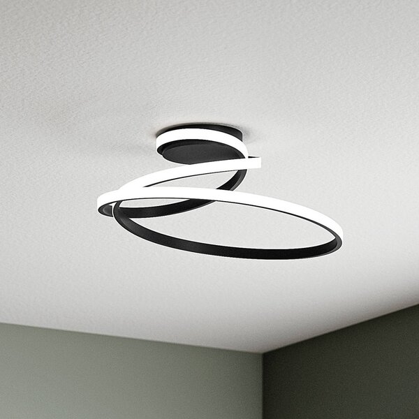 Luce Ambiente Design stropné LED svetlo COASTER, čierne, dĺžka 50 cm, kov,, Čierna, Obývacia izba / jedáleň, Hliník, Moderný