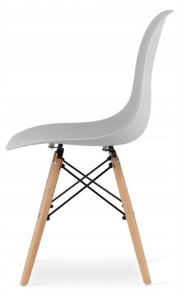 Jedálenský set: Jedálenský stôl TODI 60 cm biela/prírodné nohy + 2 ks stoličky OSAKA sivá/prírodné nohy
