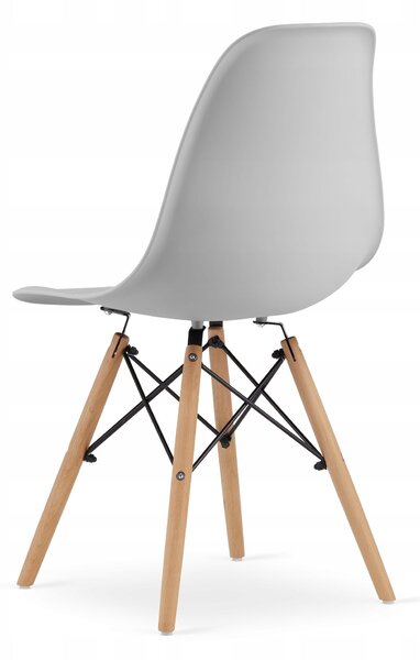 Jedálenský set: Jedálenský stôl TODI 60 cm biela/prírodné nohy + 2 ks stoličky OSAKA sivá/prírodné nohy