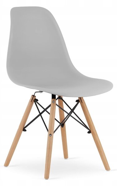 Jedálenský set: Jedálenský stôl TODI 60 cm biela/prírodné nohy + 2 ks stoličky OSAKA sivá/prírodné nohy