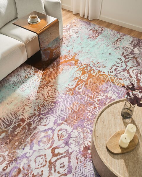 Koberec viacfarebný polyester 200 x 300 cm s nízkym vlasom s potlačou orientálny boho štýl obývacia izba spálňa