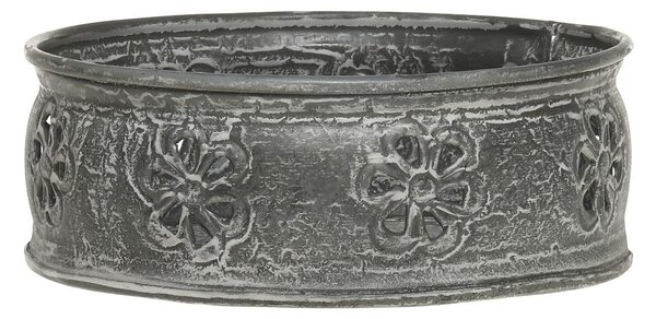 Zinkový antik kovový svietnik na valcovú sviečku - Ø 15,5*6 cm - Chic Antique