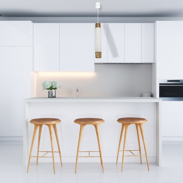Luster na lanku Marble white/brass 1xGU10/8W/230V
