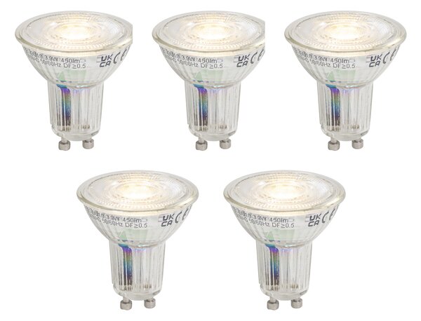 Sada 5 stmievateľných LED žiaroviek GU10 50 3,9 W 450 lm 3000 K Longlife