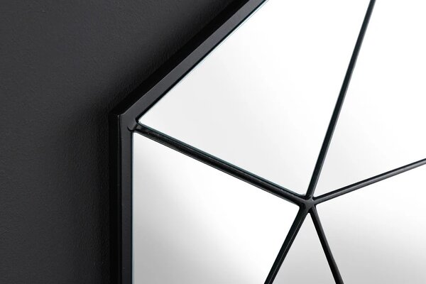 Estila Štýlové art deco moderné geometrické zrkadlo Diamont s čiernym kovovým rámom 62 cm