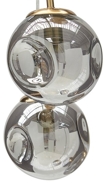 Závesná lampa priehľadná sklenené tienidlá mosadz železo 5 svetiel moderný dizajn doplnky obývacia izba