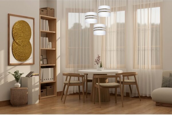 Luster na lanku CORAL 3xE27/60W/230V biela