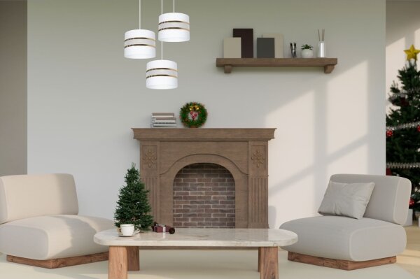 Luster na lanku CORAL 3xE27/60W/230V biela
