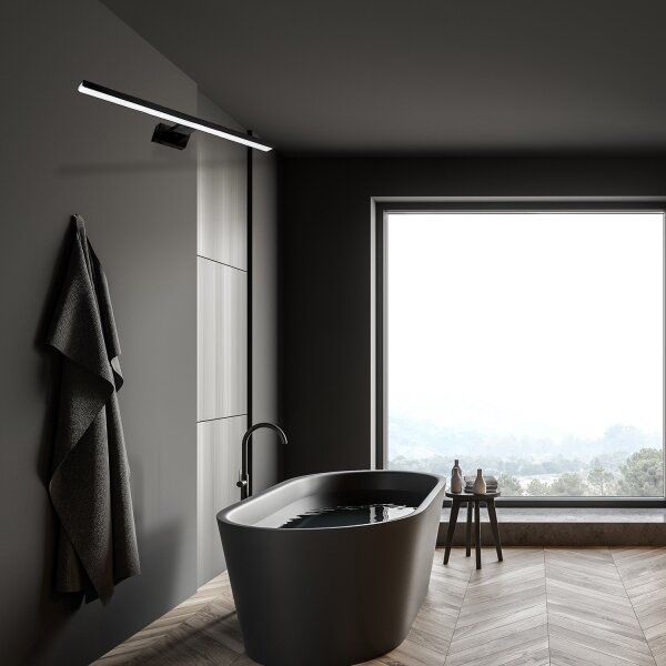 LED kúpeľňové zrkadlové osvetlenie SHINE BLACK, LED/15W/230V, 80 cm, IP44, čierne
