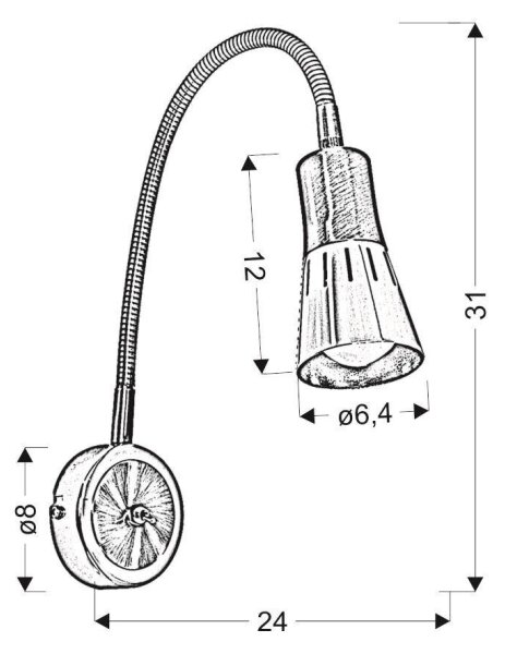 Flexibilná lampička ARENA 1xE14/40W/230V čierna