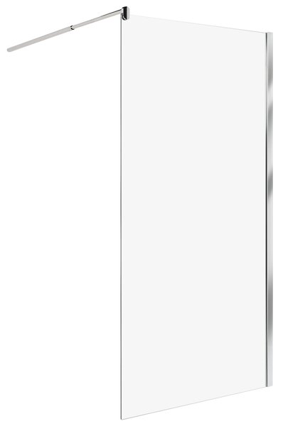 Sprchová zástena strieborná z tvrdeného skla 100 x 190 cm sklenený panel na sprchovací kút bez dverí kúpeľňa
