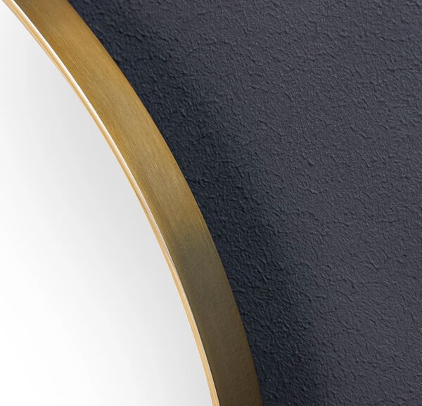 Estila Dizajnové glamour okrúhle nástenné zrkadlo Keening s kovovým zlatým rámom 50 cm