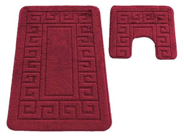 Sada kúpeľňových koberčekov Montana Ethnic Barn Red