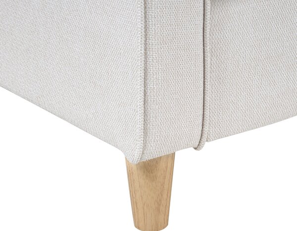 Pohovka svetlobéžová čalúnená drevený rám s vreckovými pružinami 3 miestna obývacia izba