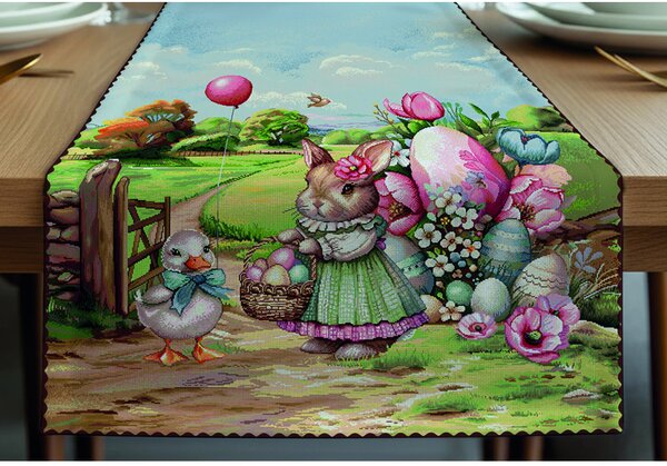 Veľkonočný gobelínový behúň na stôl MI04 Farba Viacfarebná Rozmery 45x140 cm