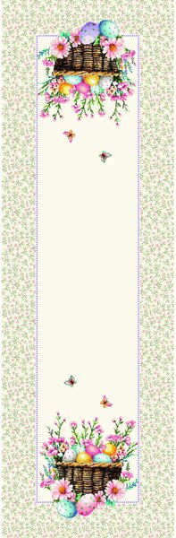 Veľkonočný gobelínový behúň na stôl MI02 Farba Viacfarebná Rozmery 45x140 cm