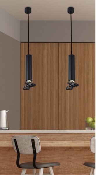 Luster na lanku TUBA 1xGU10/50W/230V čierna