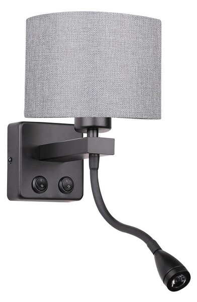 LED Flexibilné svietidlo POLO 1xE27/40W+LED/2W 230V čierna