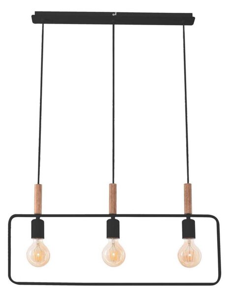 Luster na lanku FRAME 3xE27/60W/230V čierna