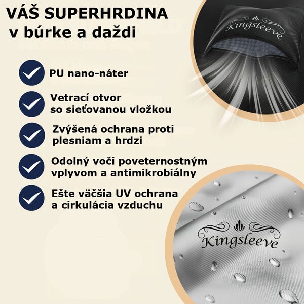 Ochranná plachta na pivný set BEER COVER, 180x90x74cm, antracitová Kingsleeve