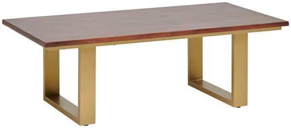 KONFERENČNÝ STOLÍK, zlatá, farba vlašského orecha, drevo, kov, 120/60/40 cm MID.YOU - Stolíky do obývačky, Online Only
