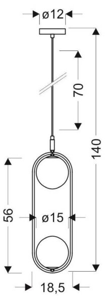 Luster na lanku CORDEL 2xG9/28W/230V