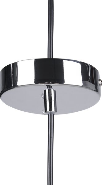 Závesná lampa biela sklenená so striebornými doplnkami nepravidelný tvar s 1 žiarovkou moderná