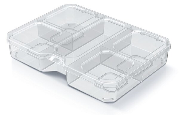 Triediaci organizér, úložný box na drobnosti, 5 priehradiek SQR box, 19 x 15 x 3,5
