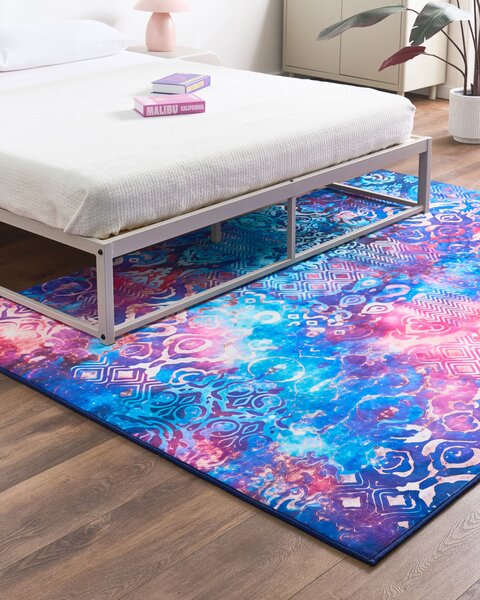 Koberec viacfarebný polyester 160 x 230 cm s nízkym vlasom s potlačou orientálny boho štýl obývacia izba spálňa