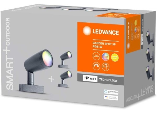 Ledvance - SADA 3x LED RGBW Vonkajšia lampa SMART+ SPOT 3xLED/4,5W/230V IP65Wi-Fi