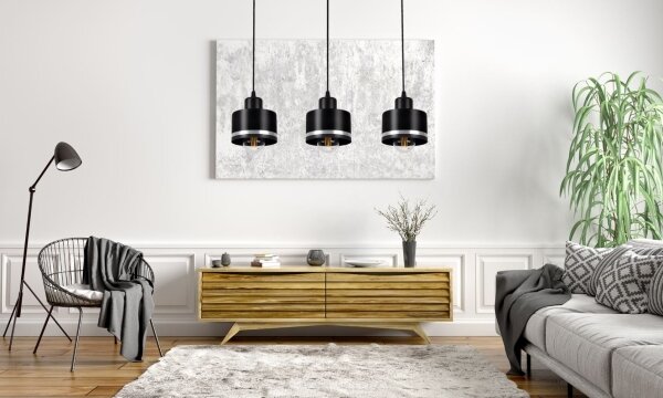 Luster na lanku BODO SILVER 3xE27/60W/230V