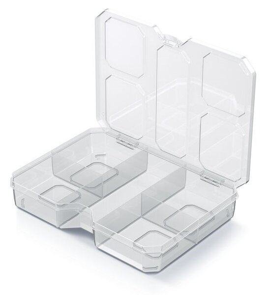 Triediaci organizér, úložný box na drobnosti, 5 priehradiek SQR box, 19 x 15 x 3,5