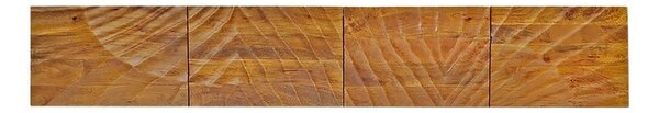 Estila Art deco masívny nástenný TV stolík Cumbria z mangového hnedého dreva s reliéfom lúčov a štyrmi dvierkami 200 cm