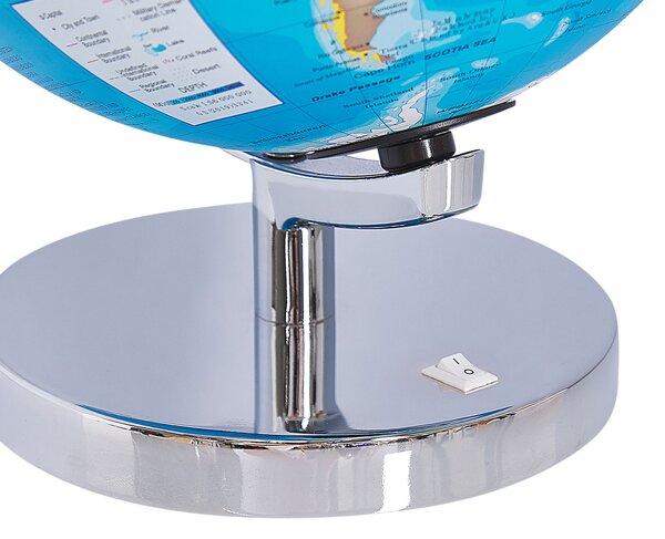 Glóbus modrá viacfarebná syntetický materiál oceľ 30 x 24 cm okrúhly tvar mapa sveta moderný štýl doplnky dekorácie obývačka detská izba