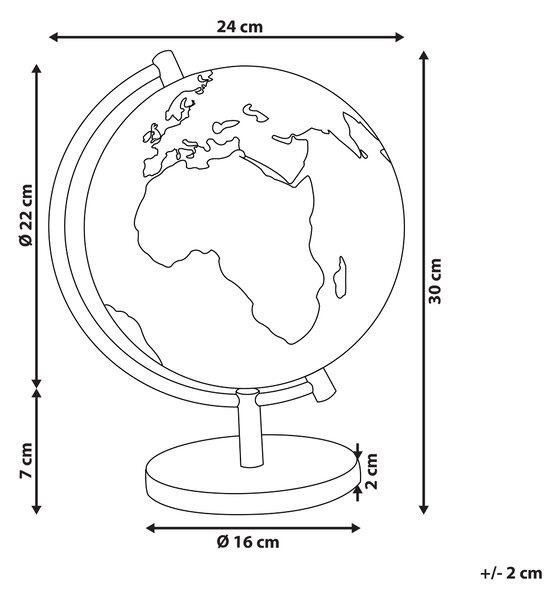 Glóbus modrá viacfarebná syntetický materiál oceľ 30 x 24 cm okrúhly tvar mapa sveta moderný štýl doplnky dekorácie obývačka detská izba