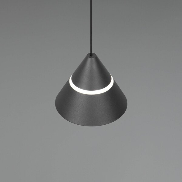 LED závesné svietidlo Romeo, Ø 14 cm, čierna, kov,, Čierna, Obývacia izba / jedáleň, kov, Moderný, Závesné svietidlo